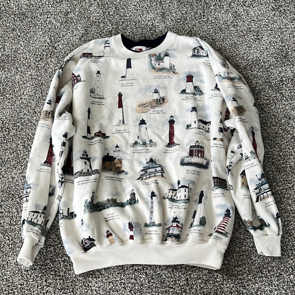 Vintage Art Unlimited Sportswear Lighthouse Pullover Sweatshirt